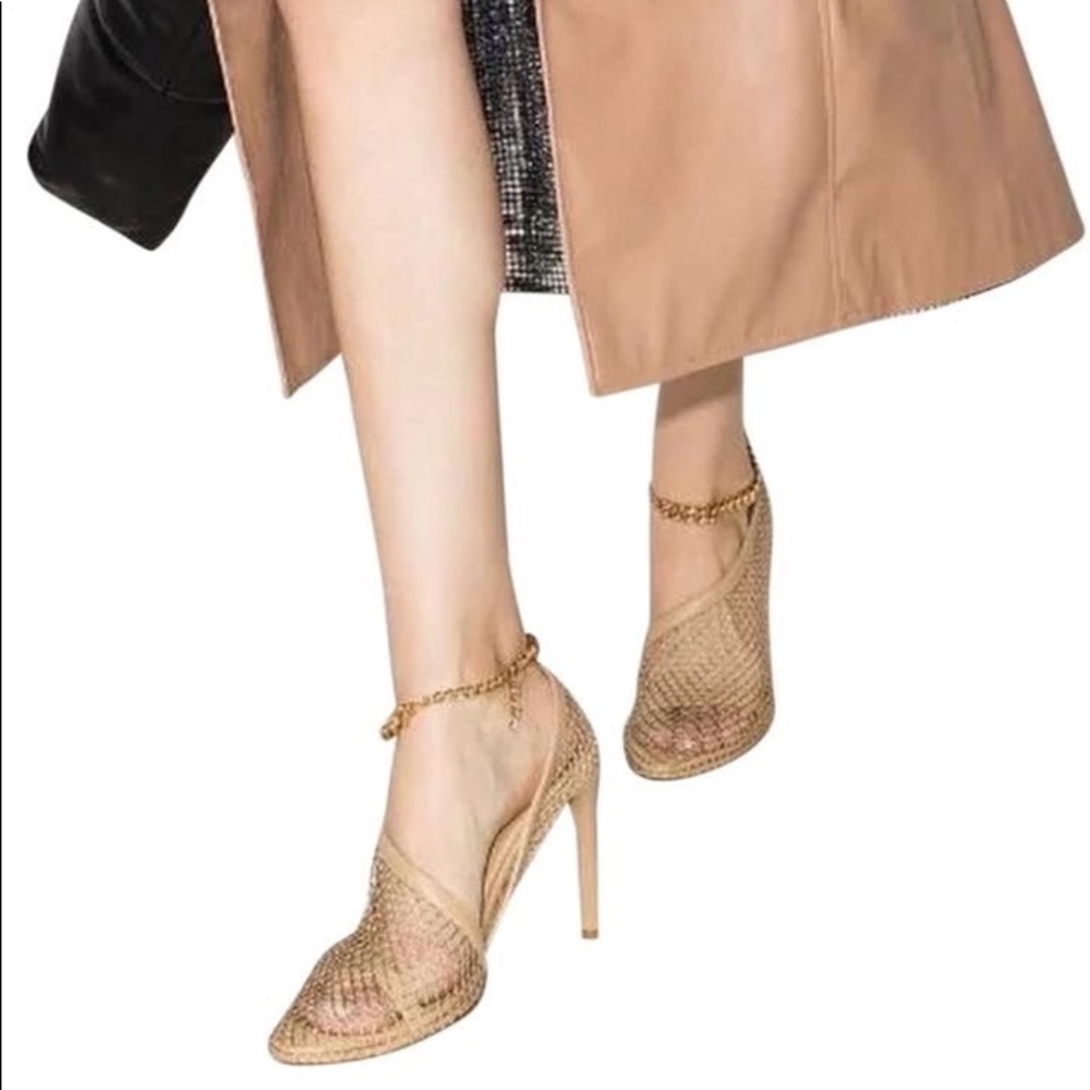 Bottega Veneta Tan Nude Mesh d’Orsay Stiletto Pumps - As Seen on Hailey Beiber - Picture 8 of 15